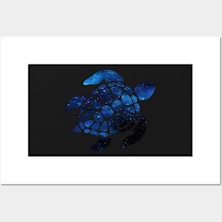 Blue Galaxy Turtle Posters and Art